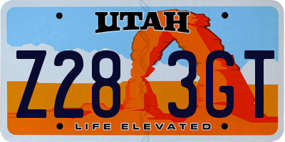 UT license plate Z283GT
