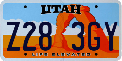 UT license plate Z283GY