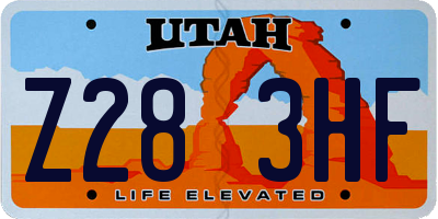 UT license plate Z283HF