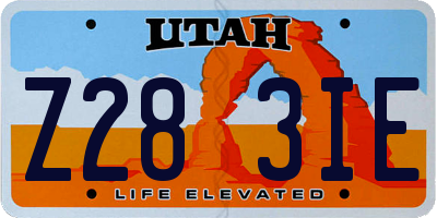 UT license plate Z283IE