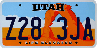 UT license plate Z283JA