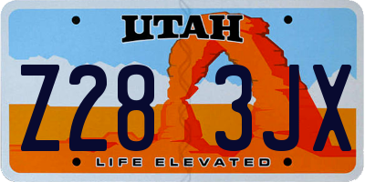 UT license plate Z283JX