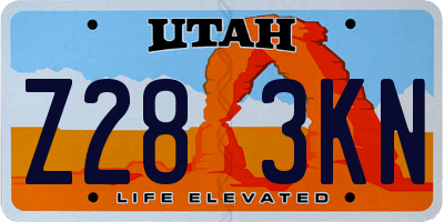 UT license plate Z283KN
