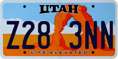 UT license plate Z283NN