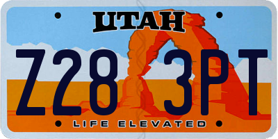 UT license plate Z283PT