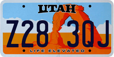 UT license plate Z283QJ