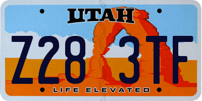 UT license plate Z283TF