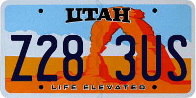 UT license plate Z283US
