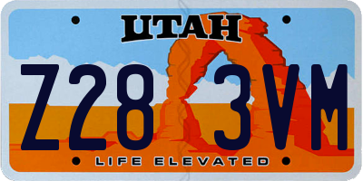 UT license plate Z283VM