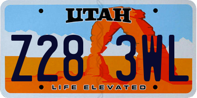 UT license plate Z283WL