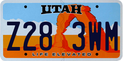 UT license plate Z283WM