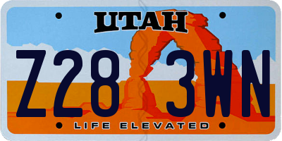UT license plate Z283WN