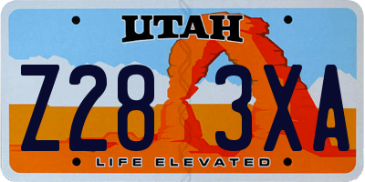 UT license plate Z283XA