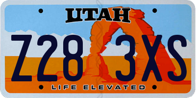 UT license plate Z283XS