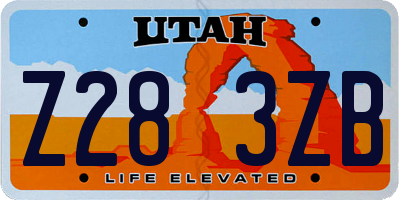 UT license plate Z283ZB