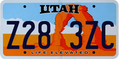 UT license plate Z283ZC