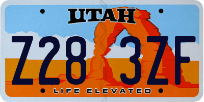 UT license plate Z283ZF