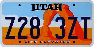 UT license plate Z283ZT