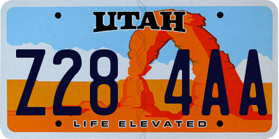 UT license plate Z284AA