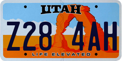 UT license plate Z284AH