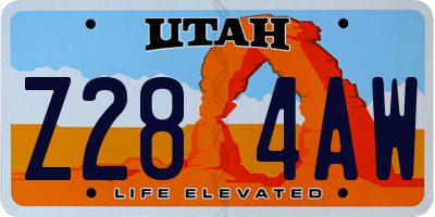 UT license plate Z284AW