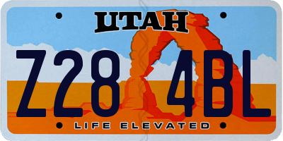 UT license plate Z284BL