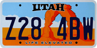 UT license plate Z284BW