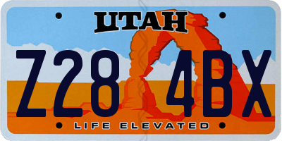 UT license plate Z284BX