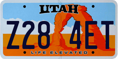 UT license plate Z284ET
