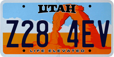 UT license plate Z284EV
