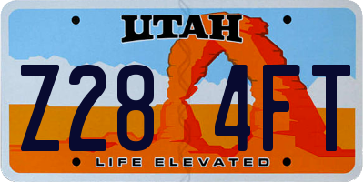 UT license plate Z284FT