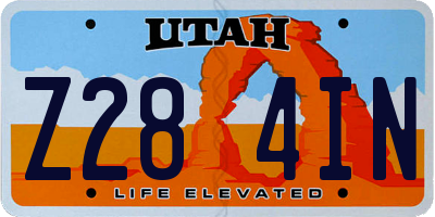 UT license plate Z284IN