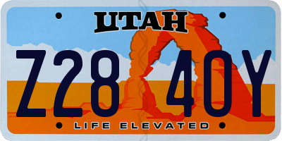 UT license plate Z284OY