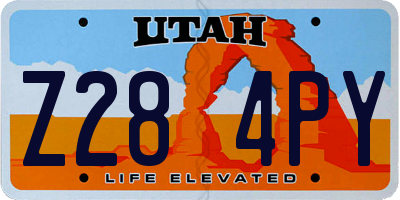 UT license plate Z284PY