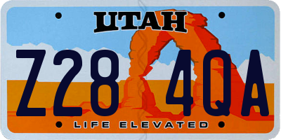 UT license plate Z284QA