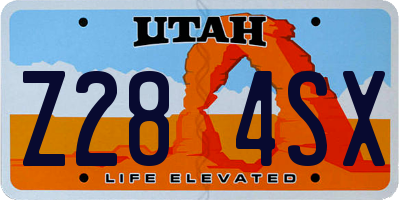 UT license plate Z284SX
