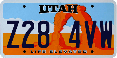 UT license plate Z284VW