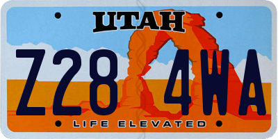 UT license plate Z284WA