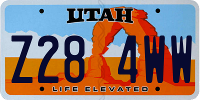 UT license plate Z284WW