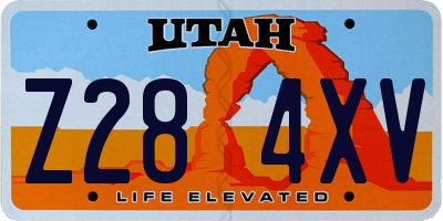 UT license plate Z284XV