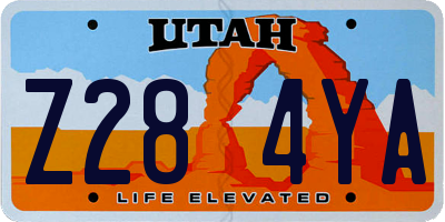 UT license plate Z284YA