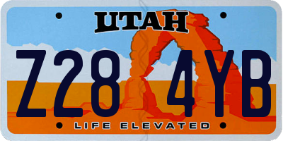 UT license plate Z284YB