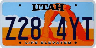 UT license plate Z284YT
