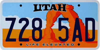 UT license plate Z285AD