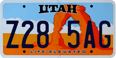 UT license plate Z285AG