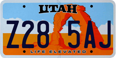 UT license plate Z285AJ