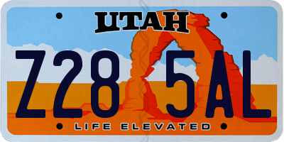UT license plate Z285AL