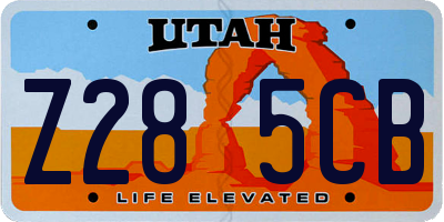 UT license plate Z285CB