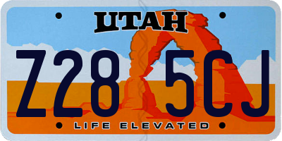 UT license plate Z285CJ