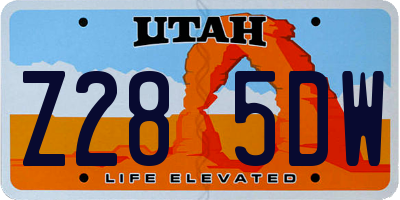 UT license plate Z285DW